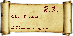 Raber Katalin névjegykártya